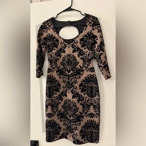 Aidan Mattox Black Satin Dress